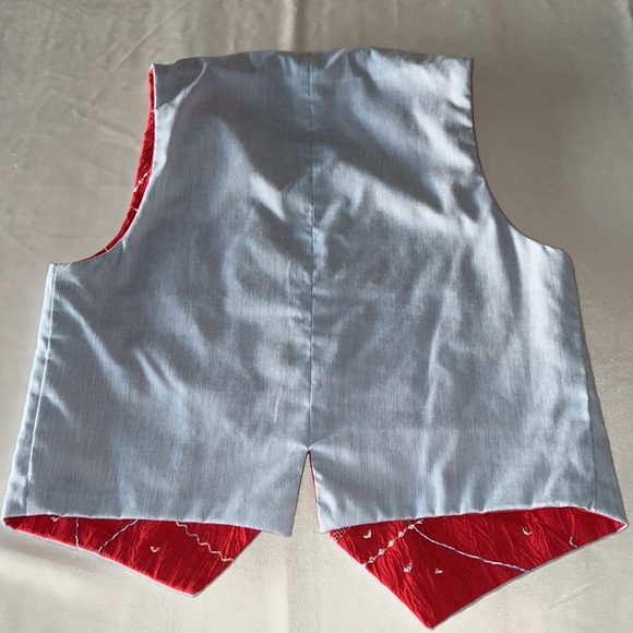 Handmade Reversible Vest Americana Colors & Embroidery - Picture 8 of 10